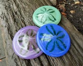 Glass Sand Dollar Set: 3 Coastal Decor Sculptures, 3" - Avalon Glassworks