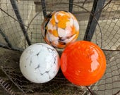 Blown Glass "Goldfish" Large Pond Floats: Set of 3 Decor Balls, 4.25" Orbs - Avalon Glassworks