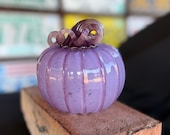 Lavender Purple Glass Pumpkin: 4.25" Decoration - Avalon Glassworks