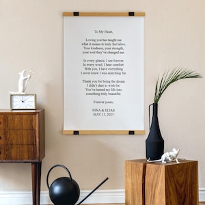 Personalized Wedding Speech Hanging Canvas, Custom Gift, Anniversary Gift, Canvas Prints, Gift for Wife, Custom Quote Print, Custom Speech