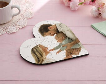 Custom Puzzle Photo, Puzzle from Photo, Photo Gift, Puzzle Picture, Heart Puzzle, Mom Gift, Custom Puzzle Gift, Jigsaw Puzzle, Unique Gift