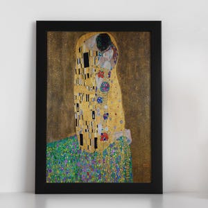 The Kiss Wall Art, Romantic Couple Poster, Modern Art, Wall Art, Living Room Wall Art, Home Gift, Housewarming Gift, Framed Wall Decor