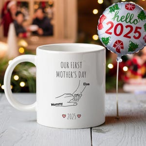 Custom Our First Mother&#39;s Day Mug, Personalized Name Mug For Mom, First Time Mom Gifts, First Mother&#39;s Day Mug, Handmade Mug, Gift For Her