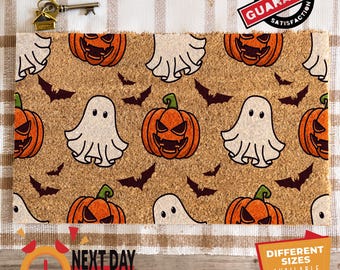 Halloween Welcome Mat, Halloween Doormat, Entry Mat, Decorative Mat, Front Porch Decor, Halloween Gift, Fall Porch Decor, Ghost Doormat