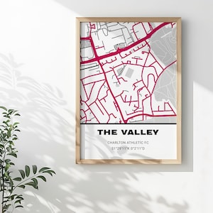 Custom Any Football Team Stadium Map Print, Football Lover Gift, Soccer Team Stadium Map, Custom Stadium Map Print, Gift for Him, Map Print