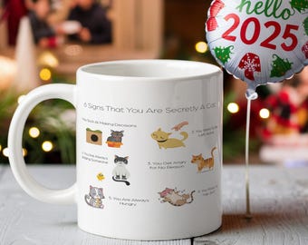 Funny Secretly Cat Mug, Cat Mug, Cat Mom Gift, Cat Lover Gift, Pet Owner Gift, Funny Mug, Gift for Friend, Coffee Mug, Tea Mug, Custom Mug