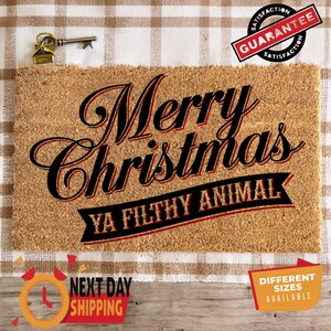 Merry Christmas Ya Filthy Animal Doormat, Outdoor Mat, Christmas Gift, Christmas Home Decor, Christmas Gift, New Home Gift, Funny Doormat