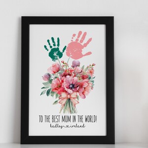 Custom Mother&#39;s Day Print, Wall Art Decor, Mother&#39;s Day Gift, Handprint Wall Art, Handprint Art, Mom Birthday Gift, Couple Gift, Wall Art