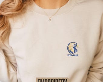 Besticktes Sweatshirt, Sweatshirt zum 250-jährigen Jubiläum der Vereinigten Staaten, Amerika Hoodie 1776 2026, Adler Sweatshirt, 4. Juli Hoodie
