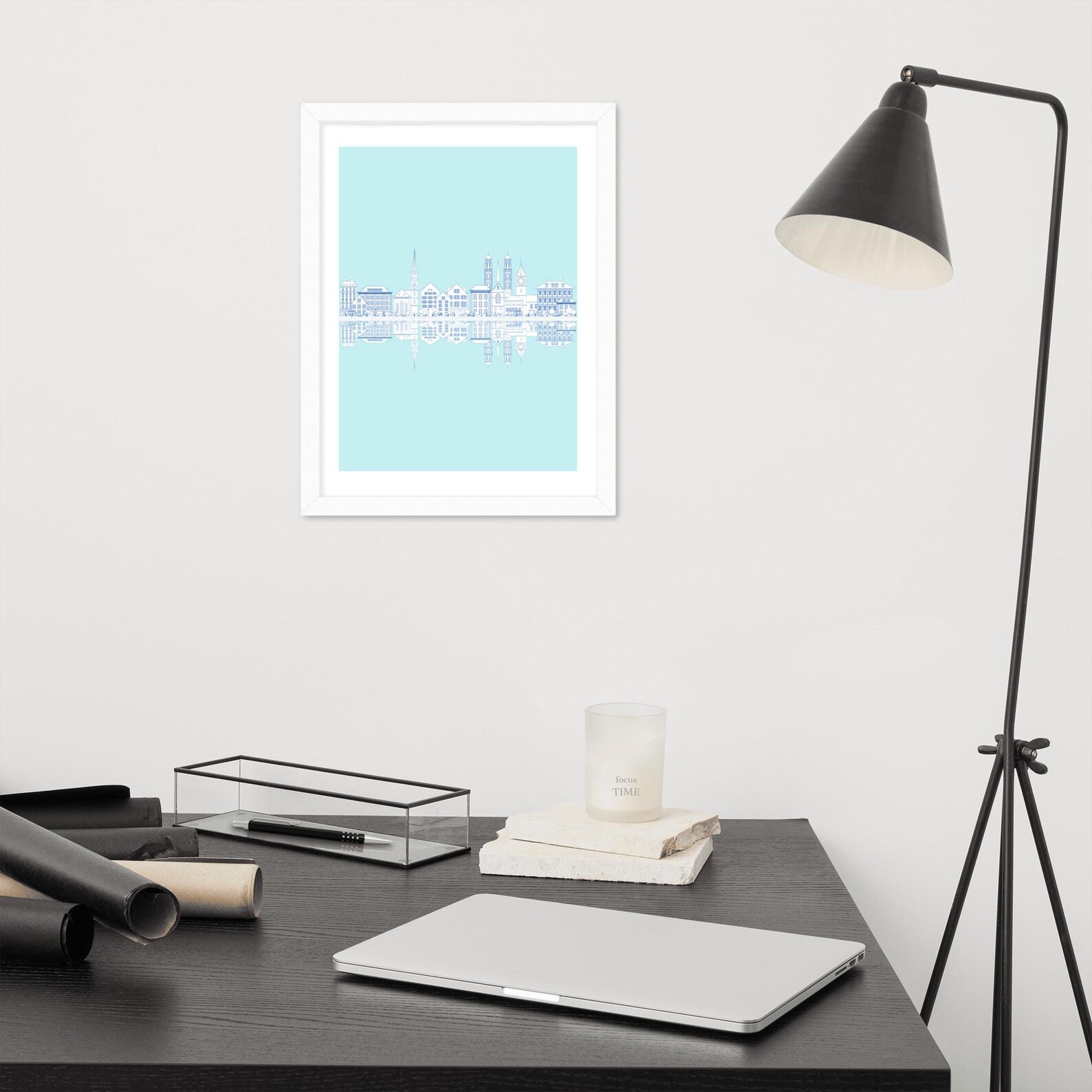 Framed Poster Zurich Switzerland Baby Blue Etsy