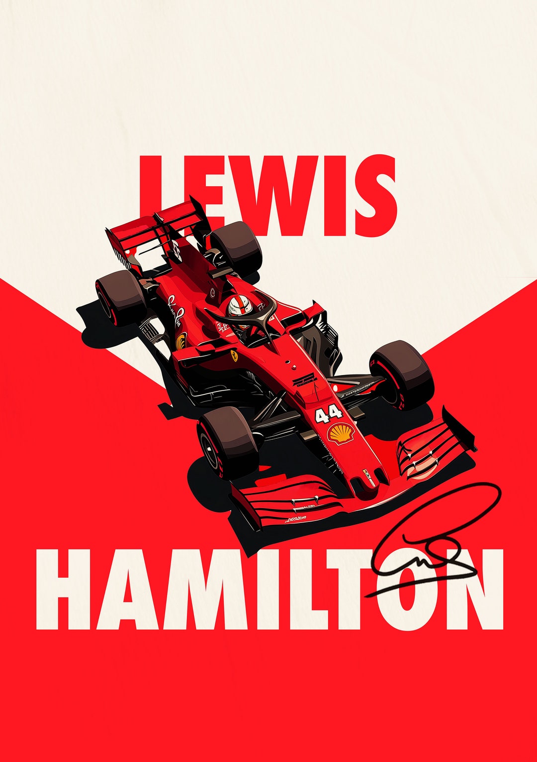 Ferrari SF-23 ポスター　2025年HAMILTON Scuderia Ferrari SF-25 Lewis Hamilton 2025 Poster