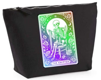 Bolsa para proyectos The Knitter Rainbow • Bolsa para tejer con cremallera • Bolsa para proyectos de crochet • Bolsa para guardar hilo • Regalo para tejedores