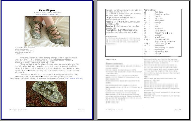 Elven Slippers PDF knitting pattern image 2