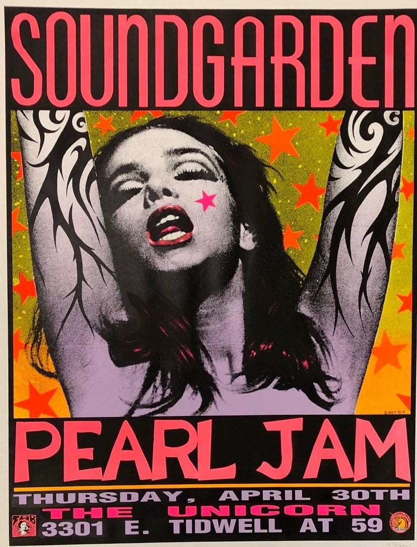 Soundgarden Pearl Jam the Unicorn the Lady, Concert Poster - Etsy