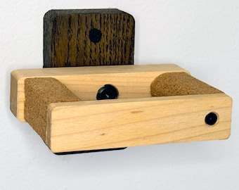 Oak & Maple Guitar Hanger: Minimalist Wall Mount for Acoustic/Electric Guitars