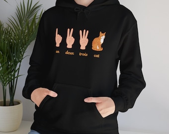 Un Deux Trois Cat hoodie - Franse sweater voor dierenliefhebbers