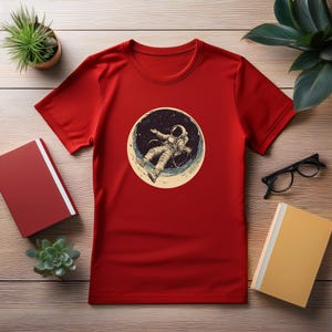 Astronaut Floating in Space Unisex T-Shirt, Astronomy Fans Tee, Space Stars Cool Design, Galaxy Lover Shirt, Outer Space Graphic Tee