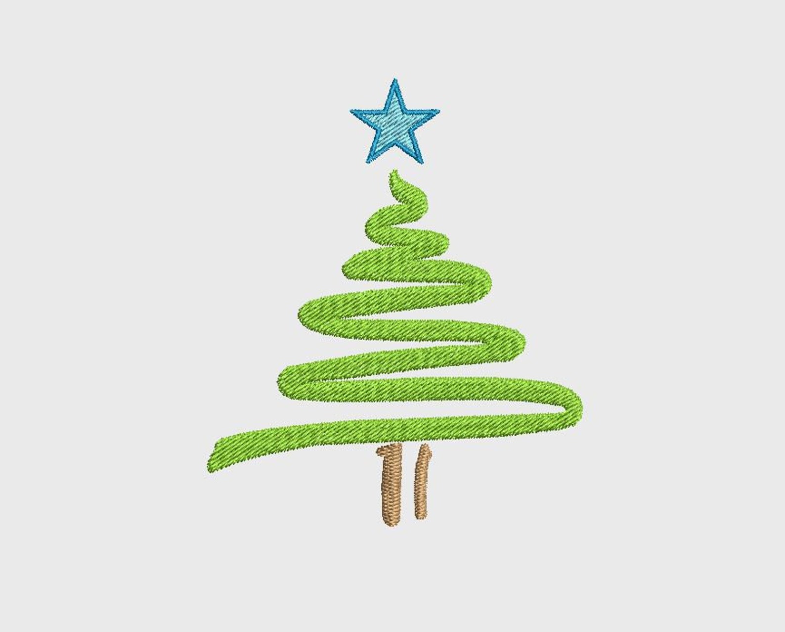 Christmas Tree Squiggle Embroidery File Decorative (Instant Download