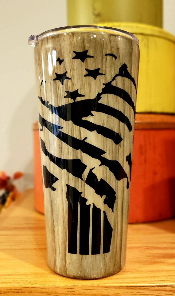 Wood Grain Personalized Tumbler Gray Marvel The Punisher Etsy Wood Grain Personalized Tumbler Gray Marvel The Punisher Etsy