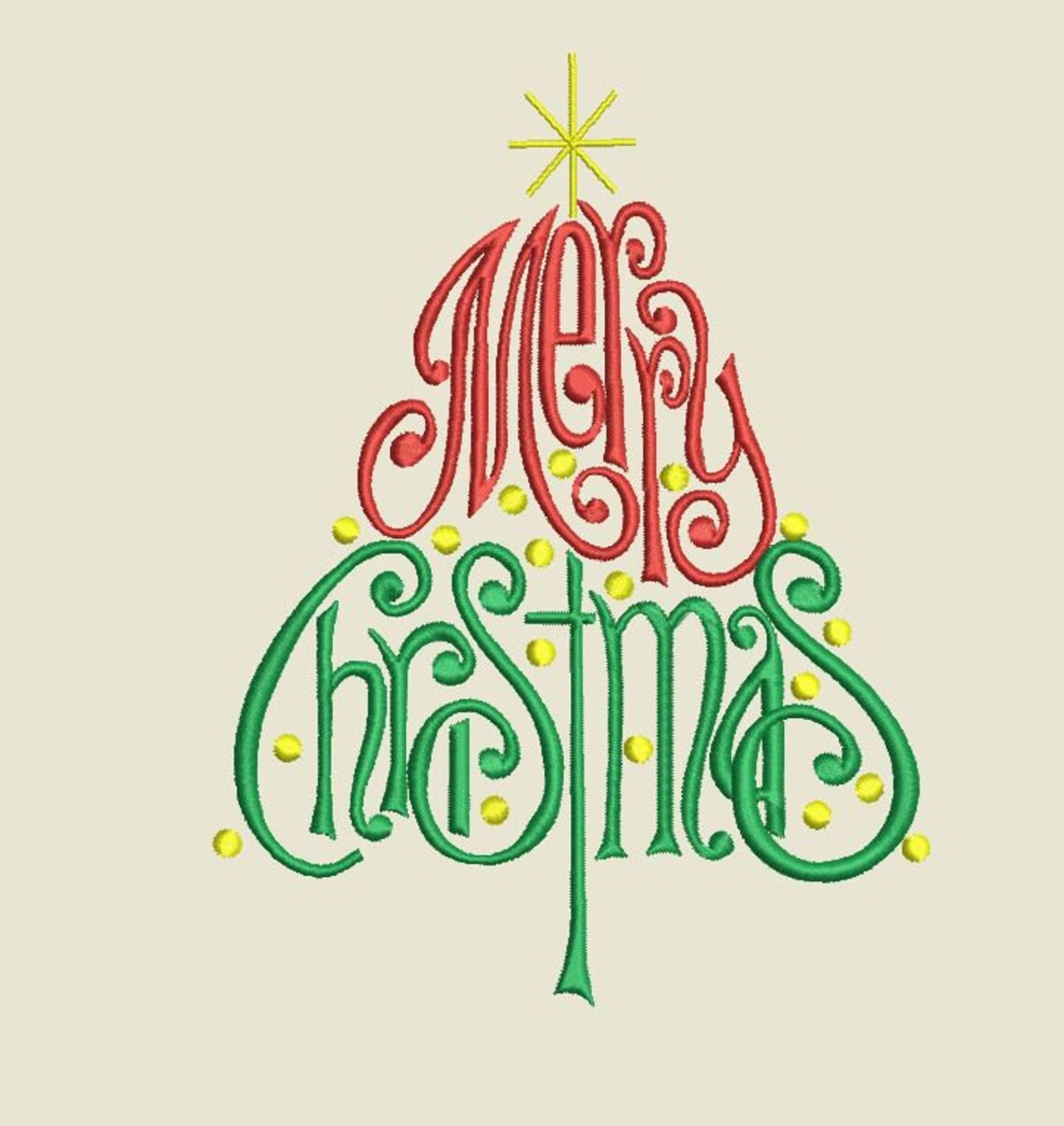 Merry Christmas Tree Embroidery File Word Art Decorative Holiday Season Gift Machine Design Sign