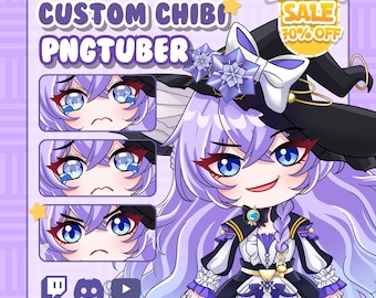 CUSTOM PNGTuber Avatar | Custom Chibi PNGTuber Commission | Streaming Model PNG | Kawaii VTuber Gift