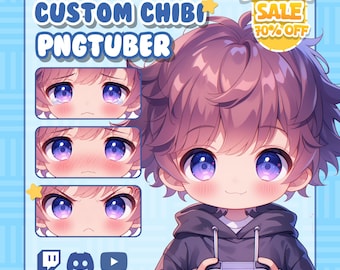 CUSTOM PNGTuber Avatar | Custom Chibi PNGTuber Commission | Streaming Model PNG | Kawaii VTuber Gift