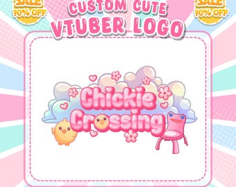 Custom VTuber Logo: Chibi Cute VTuber Branding for Streamers