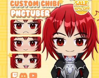 CUSTOM PNGTuber Avatar | Custom Chibi PNGTuber Commission | Streaming Model PNG | Kawaii VTuber Gift