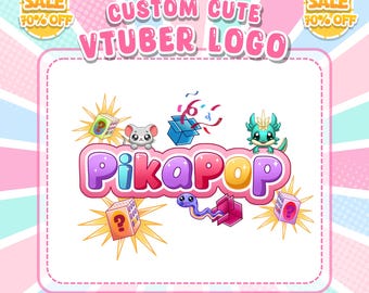 Custom VTuber Logo: Chibi Cute VTuber Branding for Streamers
