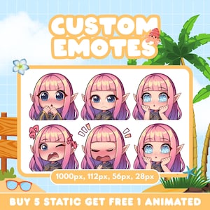 High Quality Custom Premium Twitch Emotes | Twitch Emoji for streamer | youtube, Twitch, Discord | Cute Chibi anime style