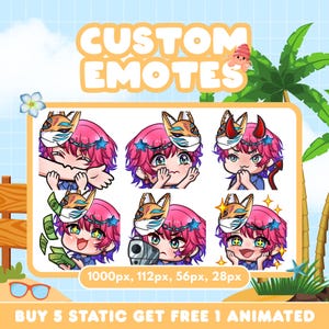 High Quality Custom Premium Twitch Emotes | Twitch Emoji for streamer | youtube, Twitch, Discord | Cute Chibi anime style