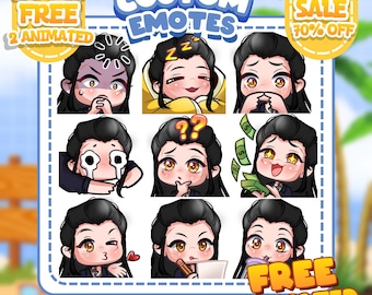 Émoticônes Twitch personnalisées | Émoticônes animées | Emote Twitch pour streamer | YCH | Émoticônes d'animaux | Style chibi | Emotes coup de pied | Emotes Discord