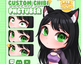 CUSTOM PNGTuber Avatar | Custom Chibi PNGTuber Commission | Streaming Model PNG | Kawaii VTuber Gift