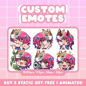 Custom Twitch Emotes, Animated Emotes, Vtuber Emotes, Kick Emotes, Sub Emote, Anime Emote, Pet Animal Emote For Your Stream Youtube Facebook