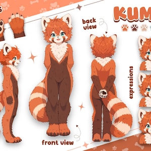 Anpassat pälsdjursfigursblad | Anthro Fursona referensdesign (digitalt)