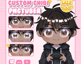 CUSTOM PNGTuber Avatar | Custom Chibi PNGTuber Commission | Streaming Model PNG | Kawaii VTuber Gift