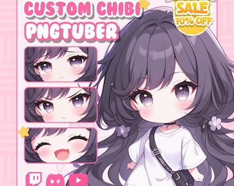 CUSTOM PNGTuber Avatar | Custom Chibi PNGTuber Commission | Streaming Model PNG | Kawaii VTuber Gift