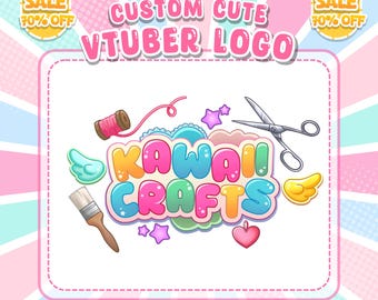 Custom VTuber Logo: Chibi Cute VTuber Branding for Streamers