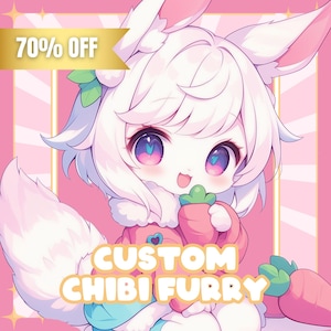 Furry Art Commission | Chibi Furry | Custom Anime Furry Profile Picture | Furry Icon Sketch | Fursona Commission | Anime Furry