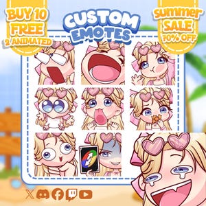 Emotes personalizados de Twitch / Emotes animados / Emote de Twitch para streamers / YCH / Emotes de animales / Estilo chibi / Emotes de patadas / Emotes de Discord