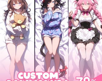 Custom Dakimakura Anime Art Commission Dakimakura Body Pillow Cover for Waifu, Husbando, OC, SFW, Vtuber, Furry Art, Couple, Fan Art