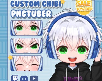 CUSTOM PNGTuber Avatar | Custom Chibi PNGTuber Commission | Streaming Model PNG | Kawaii VTuber Gift