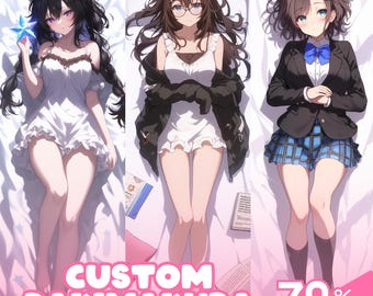 Custom Dakimakura Anime Art Commission Dakimakura Body Pillow Cover for Waifu, Husbando, OC, SFW, Vtuber, Furry Art, Couple, Fan Art