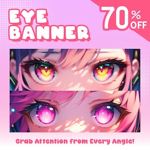 Custom Twitch Banner | Twitch Overlay | Youtube, Discord, Twitter | Eye Banner Design | Anime Banner Illustration | High Resolution