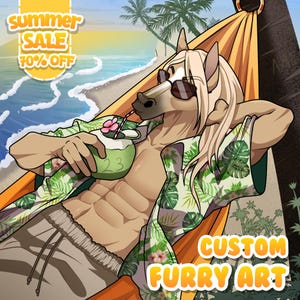Custom Furry Art Commission | Personalized Anthro Character Portrait (Digital File)