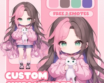 Commande de modèle Chibi VTuber personnalisé | Avatar d'anime pour le streaming