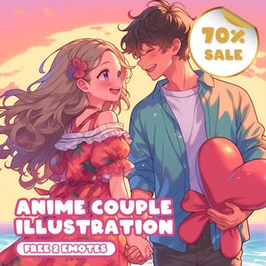 Custom Anime Portrait, Cute Cartoon Anime Portrait, Illustration, Family Portrait, Couple Gift, Pet, Personalized, Anniversary, Birthday
