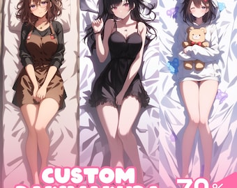 Custom Dakimakura Anime Art Commission Dakimakura Body Pillow Cover for Waifu, Husbando, OC, SFW, Vtuber, Furry Art, Couple, Fan Art