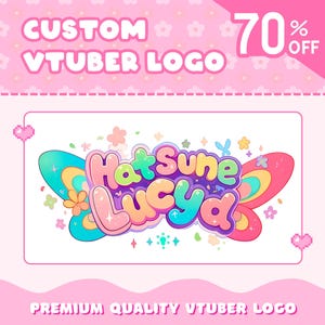 Custom Cute Vtuber Logo Text or Animated | Vtuber Kawaii | Logo For Stream | Twitch or Kick | GIFTuber Logo | Chibi Logo | PNGTuber Logo