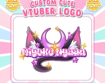 Custom VTuber Logo: Chibi Cute VTuber Branding for Streamers